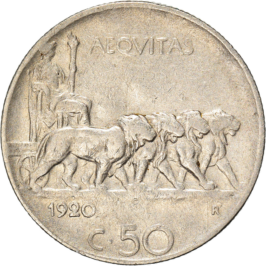 Munten, Italië, Vittorio Emanuele III, 50 Centesimi, 1920, Rome, ZF, Nickel