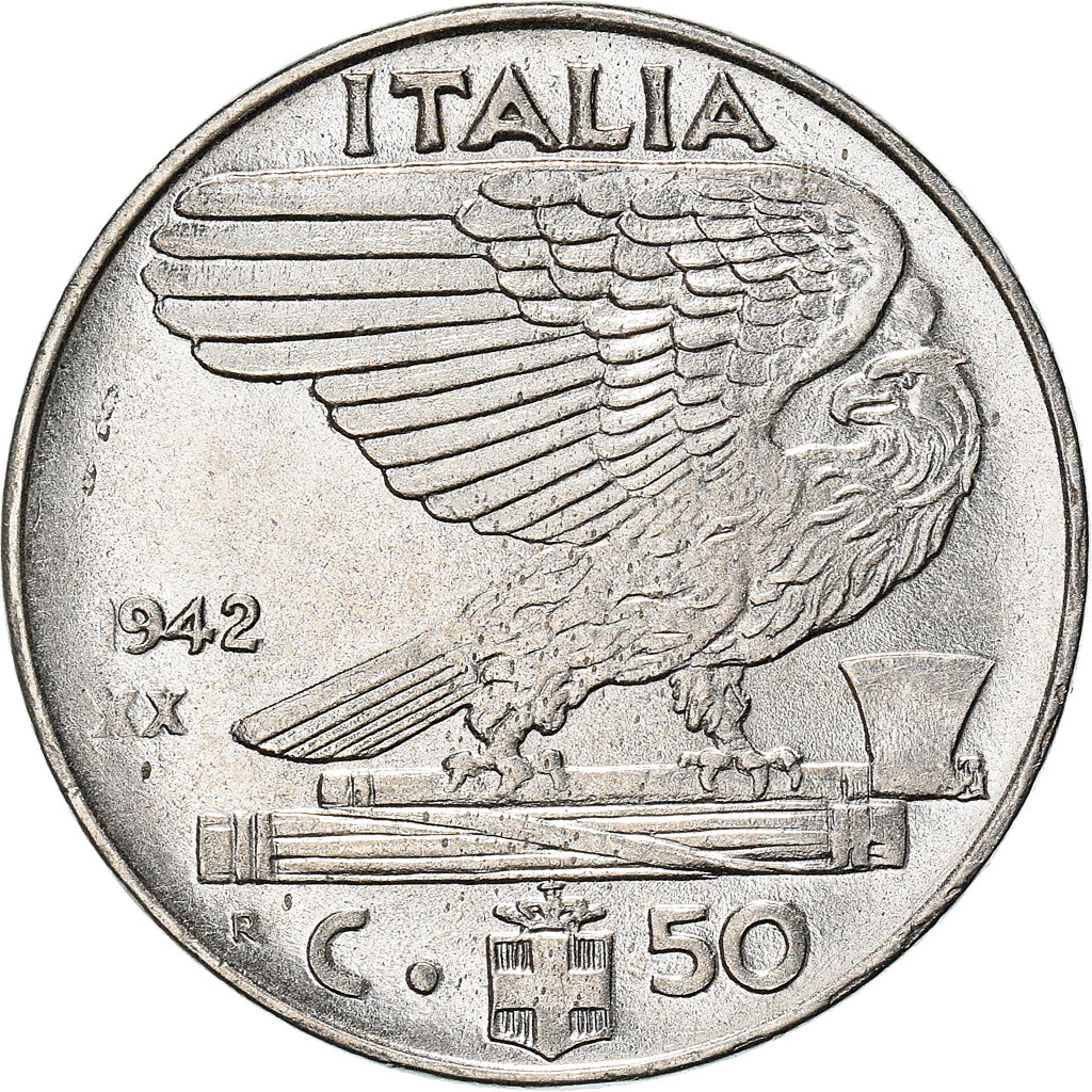 Moneta, Italia, Vittorio Emanuele III, 50 Centesimi, 1942, Rome, BB, Acciaio