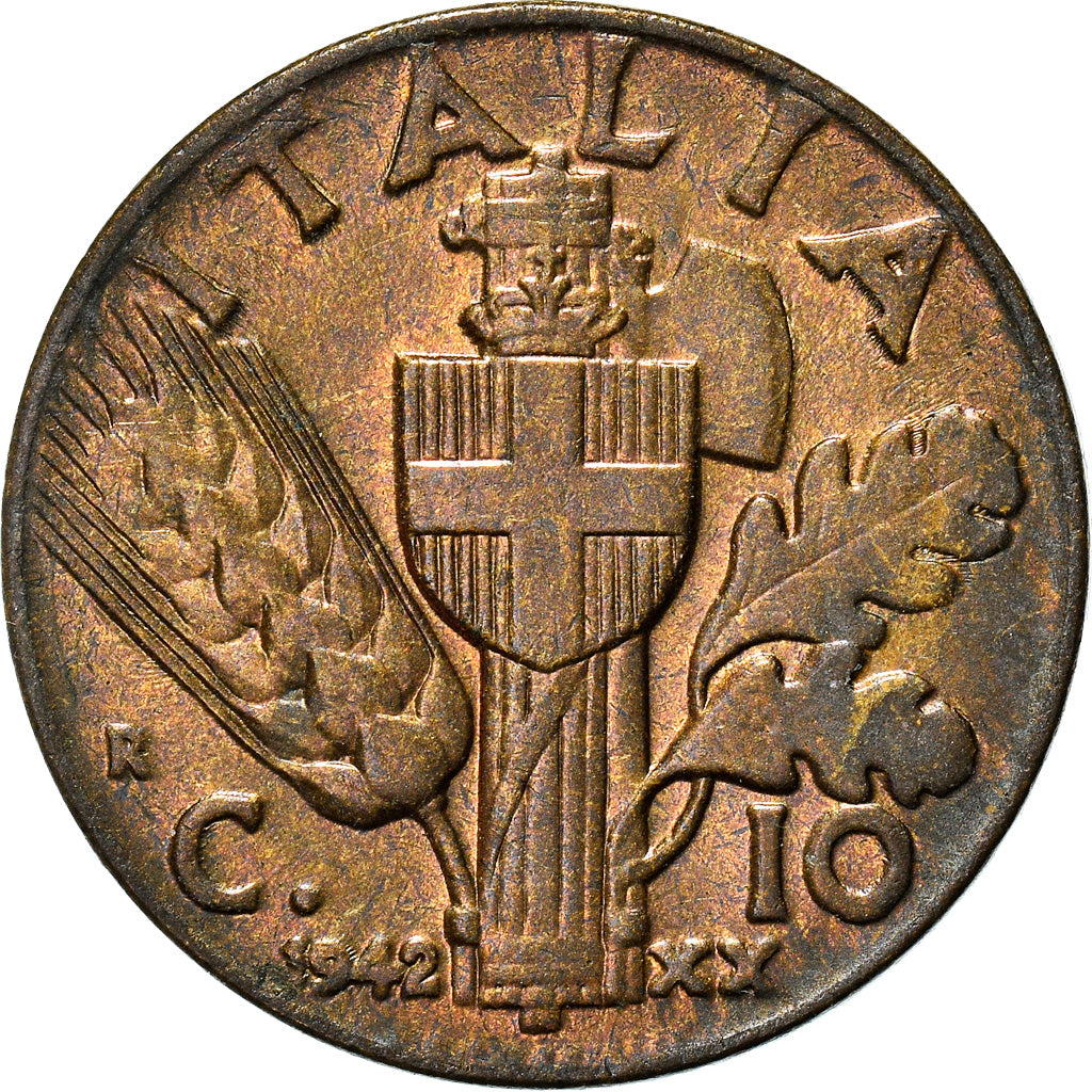 Munten, Italië, Vittorio Emanuele III, 10 Centesimi, 1942, Rome, ZF+
