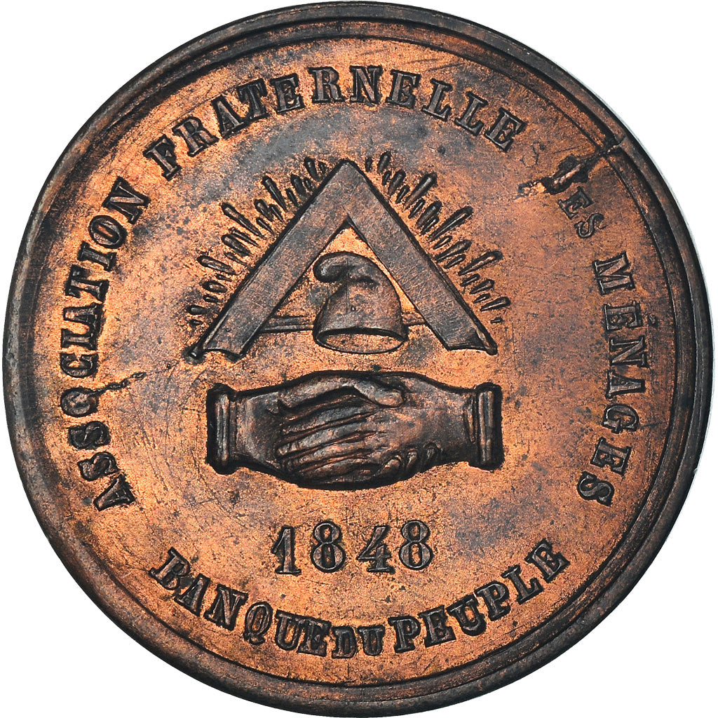 Coin, France, Banque du Peuple, Franc, 1848, ESSAI, MS(60-62), Copper