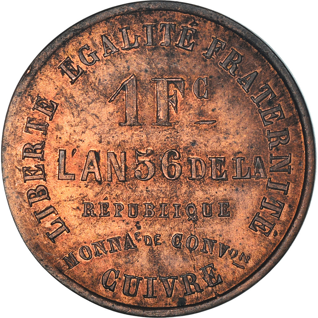 Coin, France, Banque du Peuple, Franc, 1848, ESSAI, MS(60-62), Copper