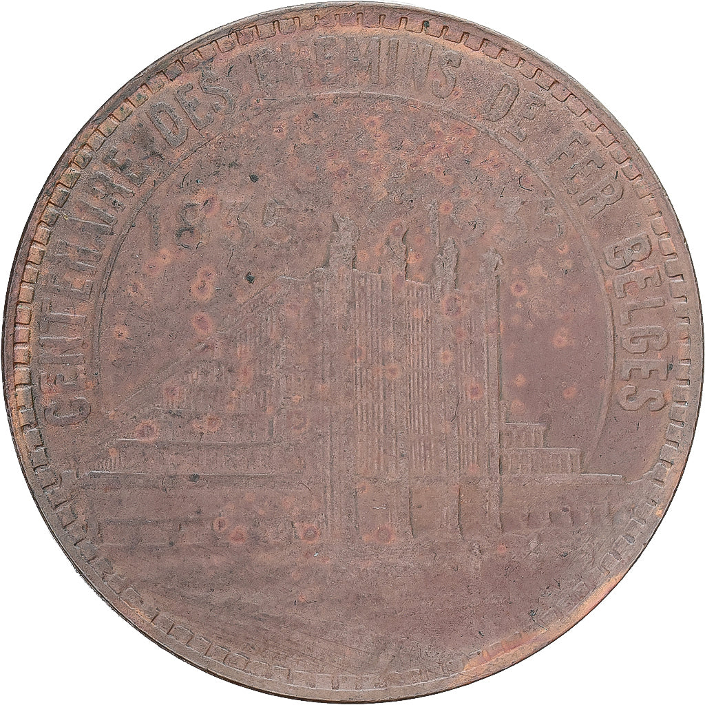 Moneda, Bélgica, 50 Francs, 50 Frank, 1935, ESSAI, BC+, Cobre