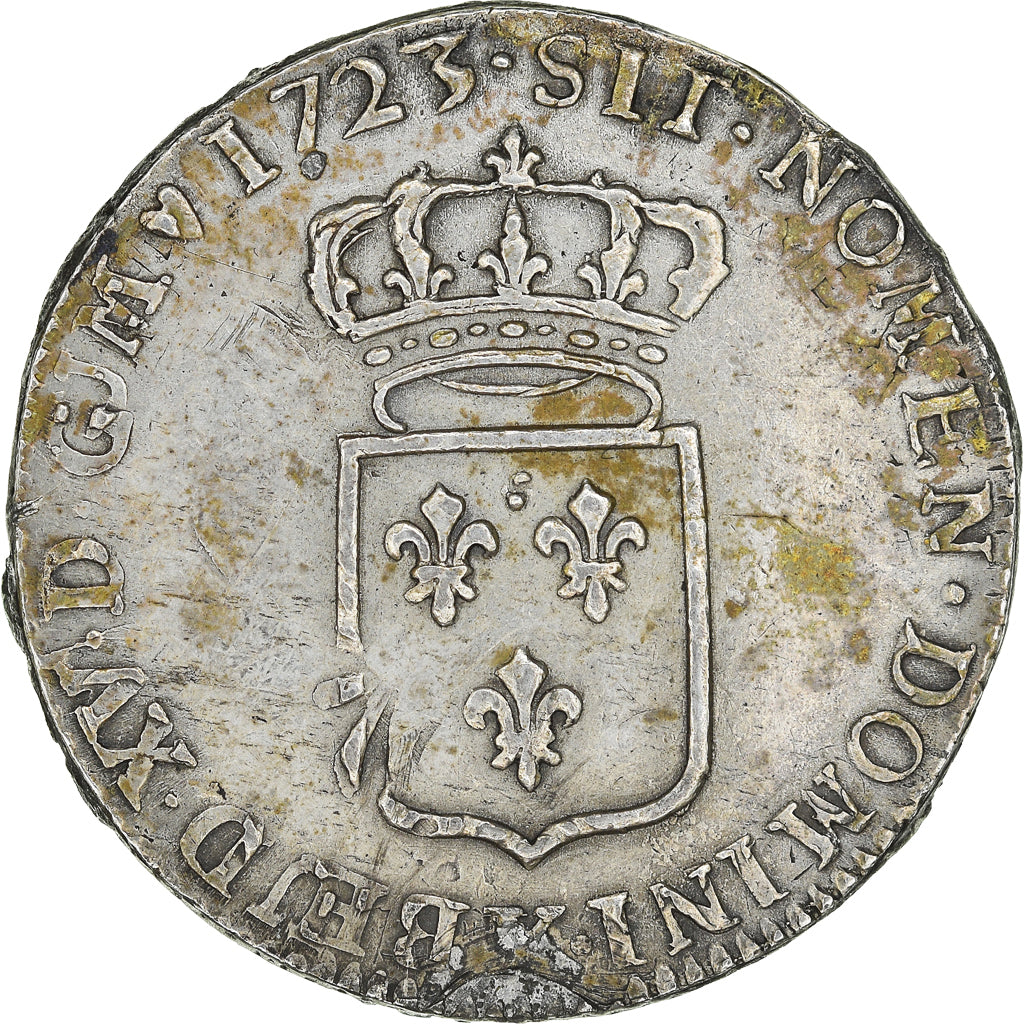 Moeda, França, 1/3 Ecu, 1723, Bordeaux, Rara, VF(30-35), Prata, Gadoury:306