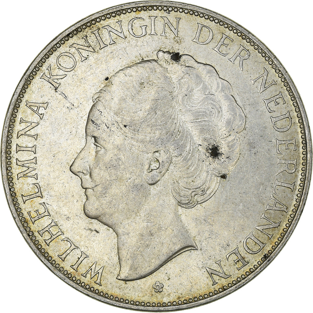 Coin, Netherlands, Wilhelmina I, 2-1/2 Gulden, 1938, MS(63), Silver, KM:165