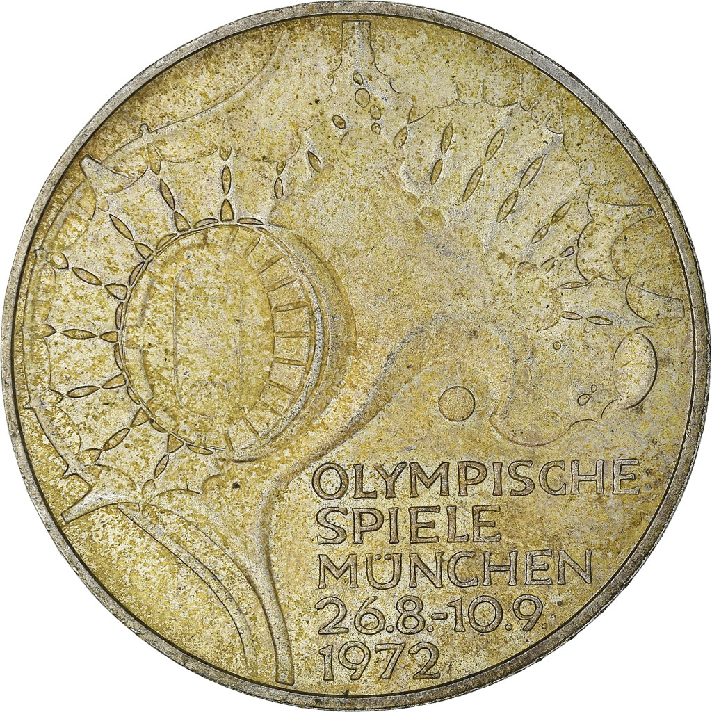Coin, GERMANY - FEDERAL REPUBLIC, 10 Mark, 1972, Karlsruhe, AU(55-58), Silver