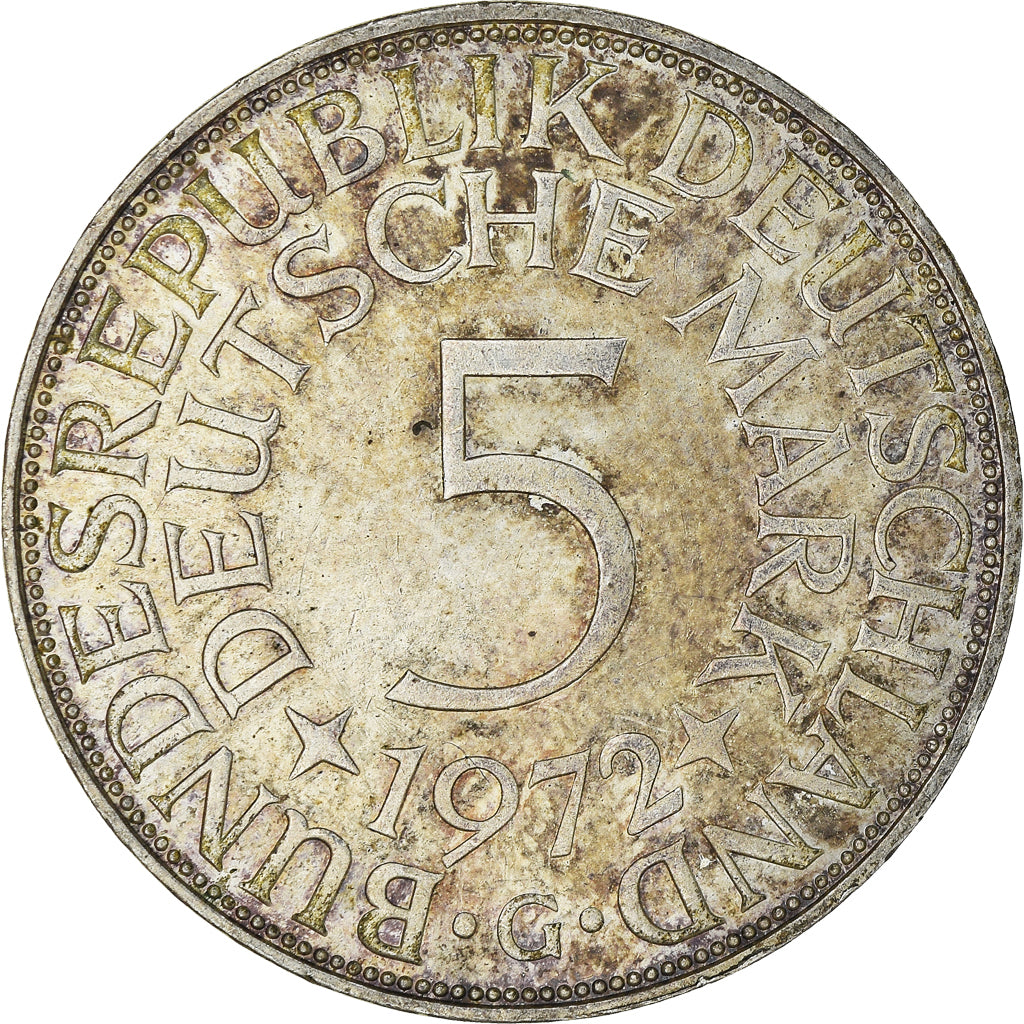 Monnaie, République fédérale allemande, 5 Mark, 1972, Karlsruhe, SUP, Argent