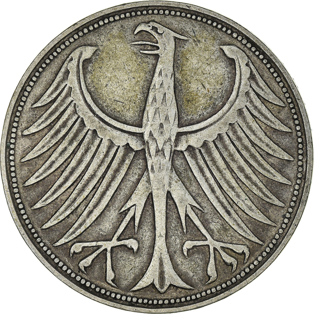 Munten, Federale Duitse Republiek, 5 Mark, 1951, Munich, ZF, Zilver, KM:112.1