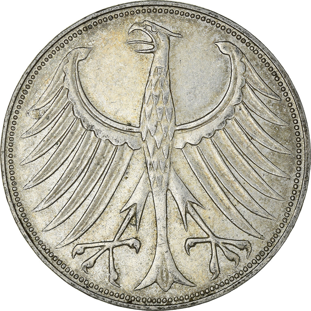 GERMANY - FEDERAL REPUBLIC, 5 Mark, 1967, Munich, EF(40-45), Silver, KM:112.1