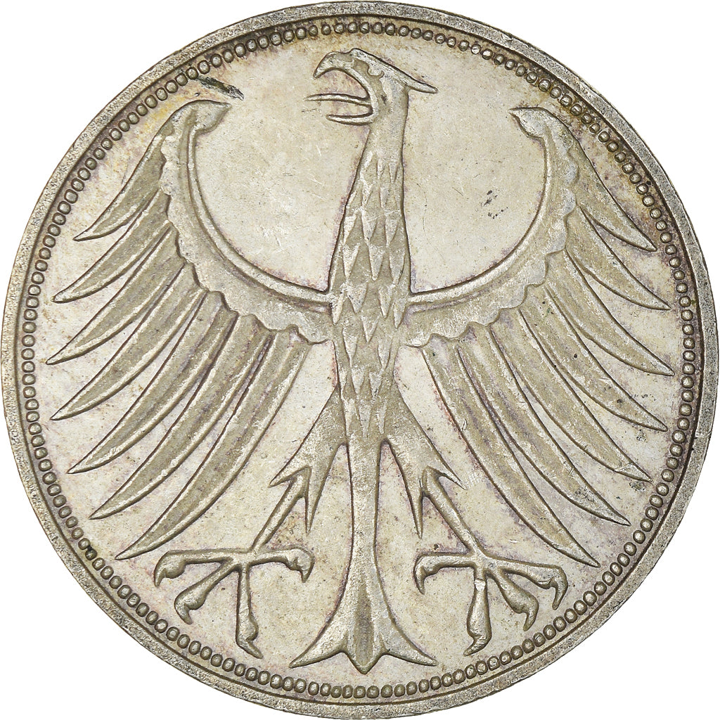 Coin, GERMANY - FEDERAL REPUBLIC, 5 Mark, 1974, Stuttgart, AU(50-53), Silver