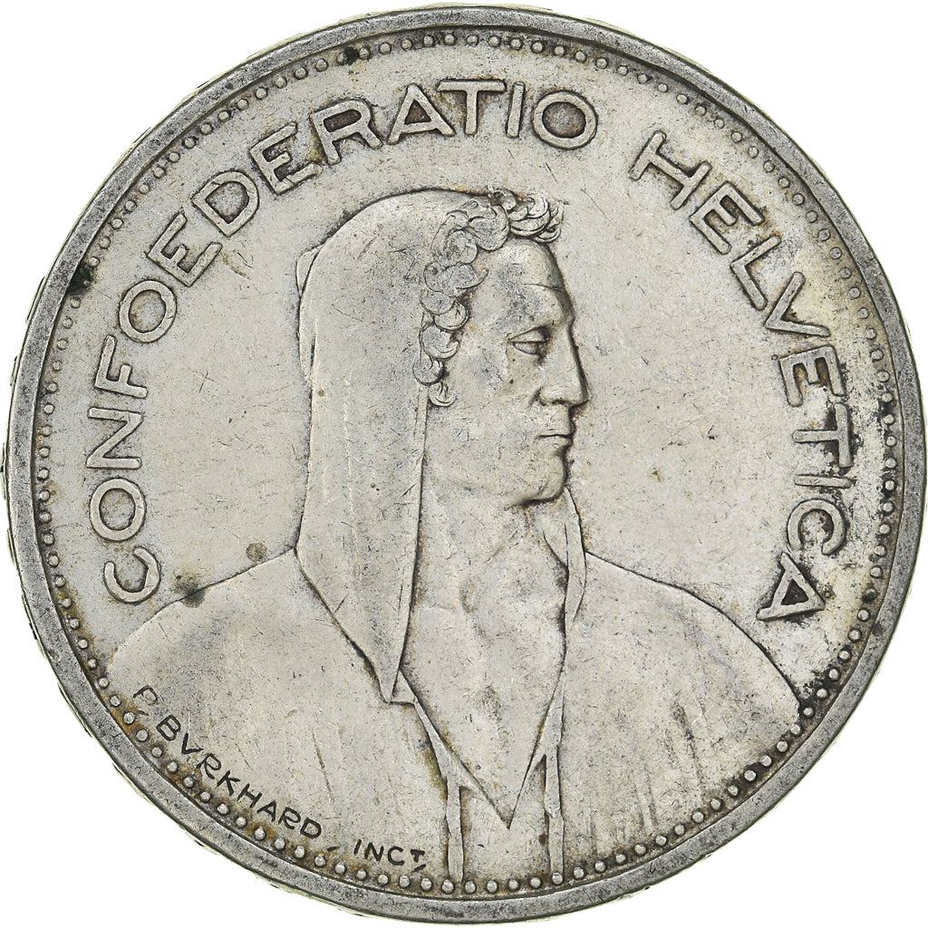 Moneda, Suiza, 5 Francs, 1933, Bern, MBC, Plata, KM:40
