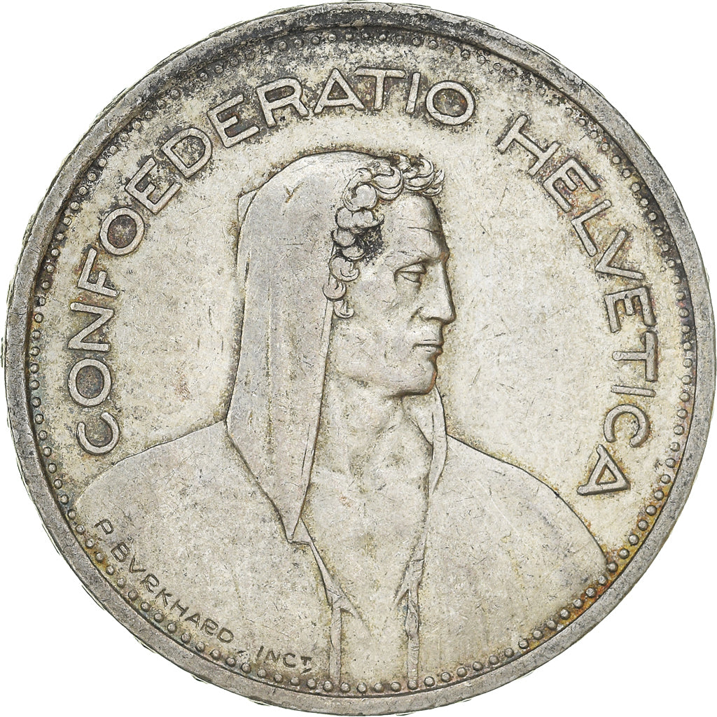 Coin, Switzerland, 5 Francs, 1954, Bern, EF(40-45), Silver, KM:40