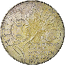 Moneda, ALEMANIA - REPÚBLICA FEDERAL, 10 Mark, 1972, Munich, EBC, Plata, KM:133