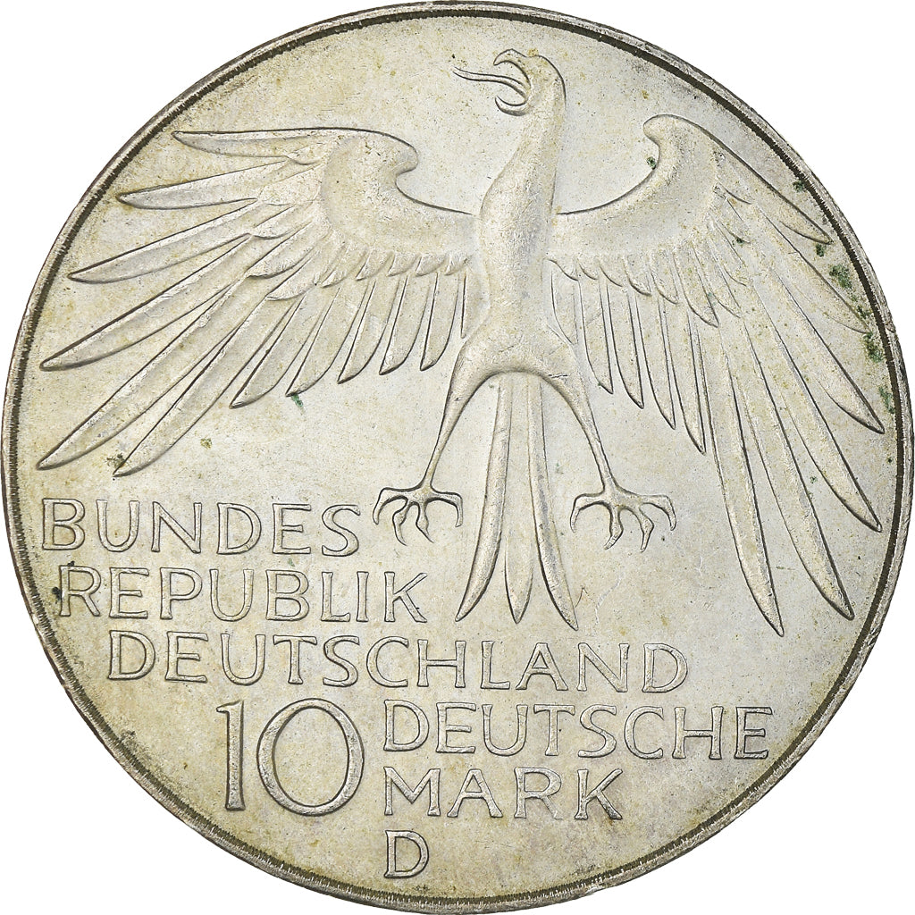 Coin, GERMANY - FEDERAL REPUBLIC, 10 Mark, 1972, Munich, AU(55-58), Silver