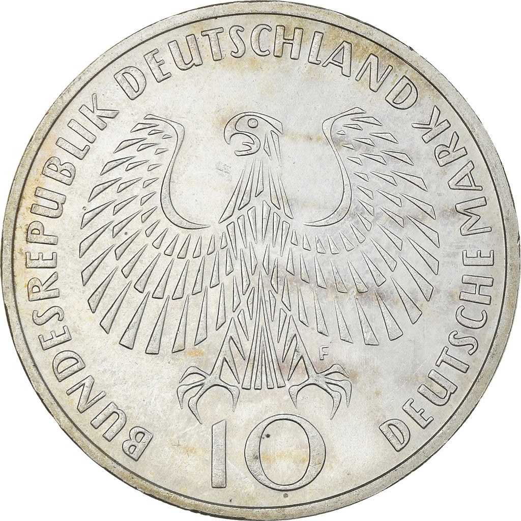 Monnaie, République fédérale allemande, 10 Mark, 1972, Stuttgart, SUP
