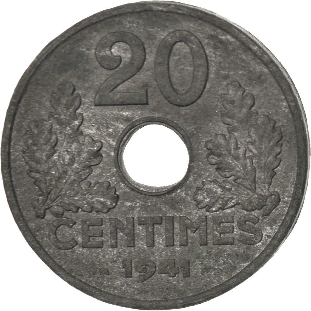 Monnaie, France, 20 Centimes, 1941, SUP, Zinc, KM:PE307, Gadoury:52.EP