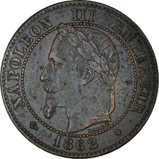 Coin, France, Napoleon III, 2 Centimes, 1862, Strasbourg, AU(55-58), Bronze