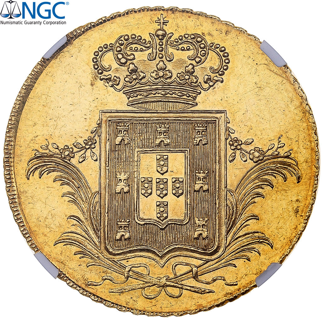 Portogallo, Miguel, Peca, 6400 Reis, 1830, Lisbon, Oro, NGC, MS63, KM:397