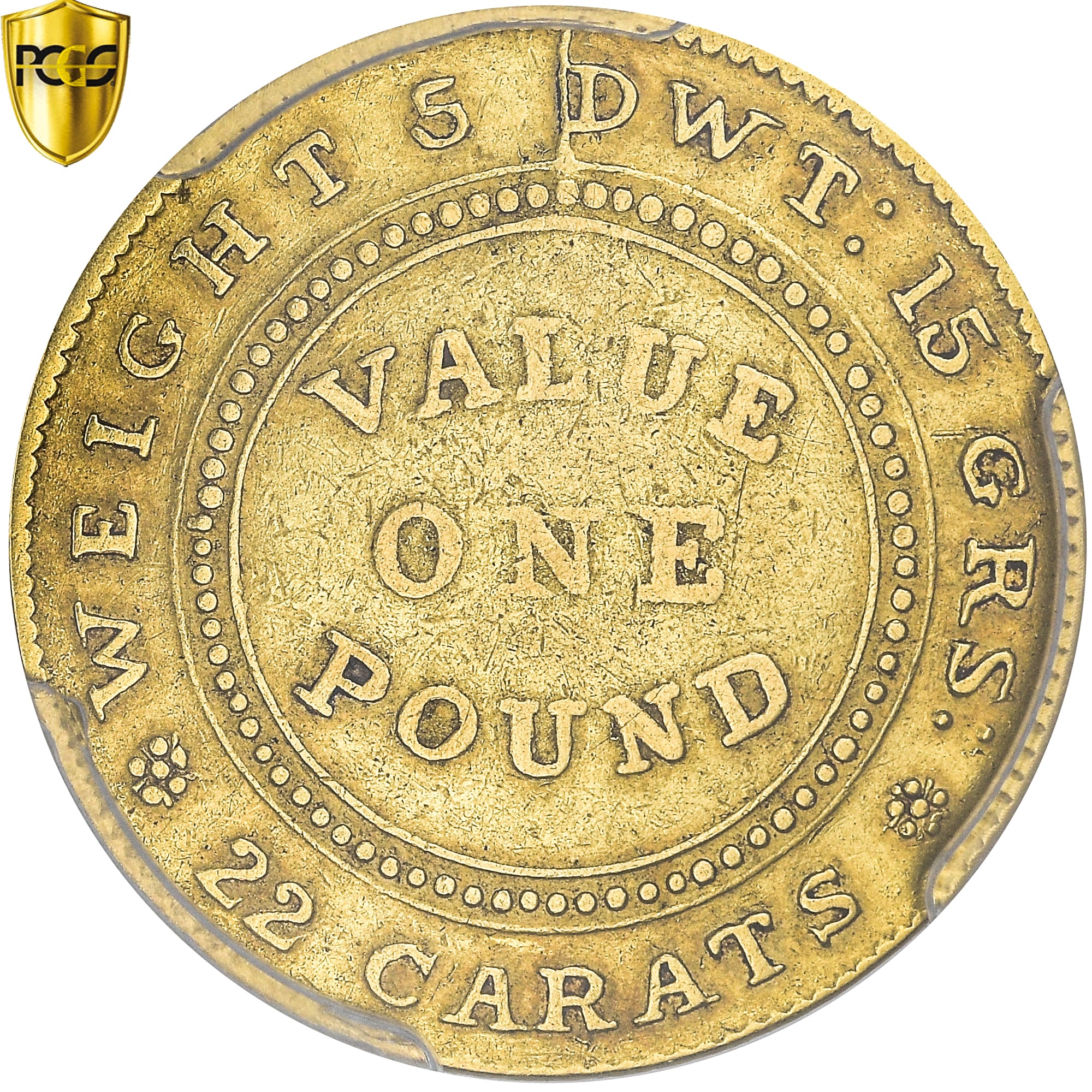 Australia, South Australia, Adelaide Pound, 1852, Adelaide, Gold, PCGS, XF40