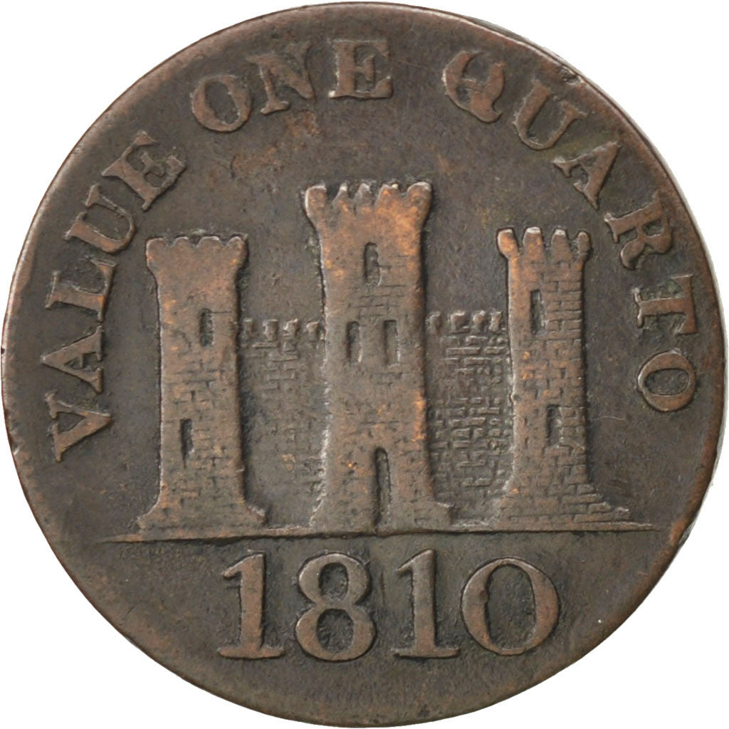 Coin, Gibraltar, Quarto, 1810, VF(30-35), Copper, KM:Tn3.1