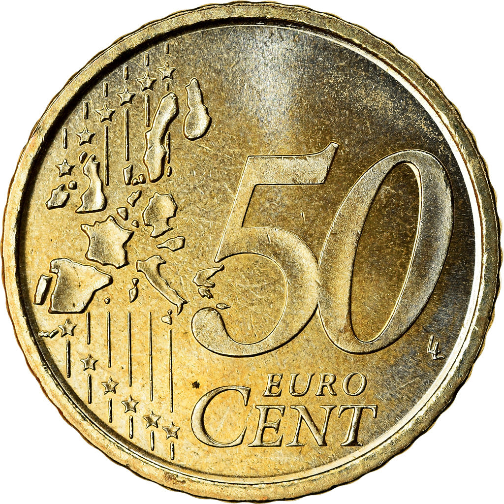 Spain, 50 Euro Cent, 1999, MS(63), Brass, KM:1045