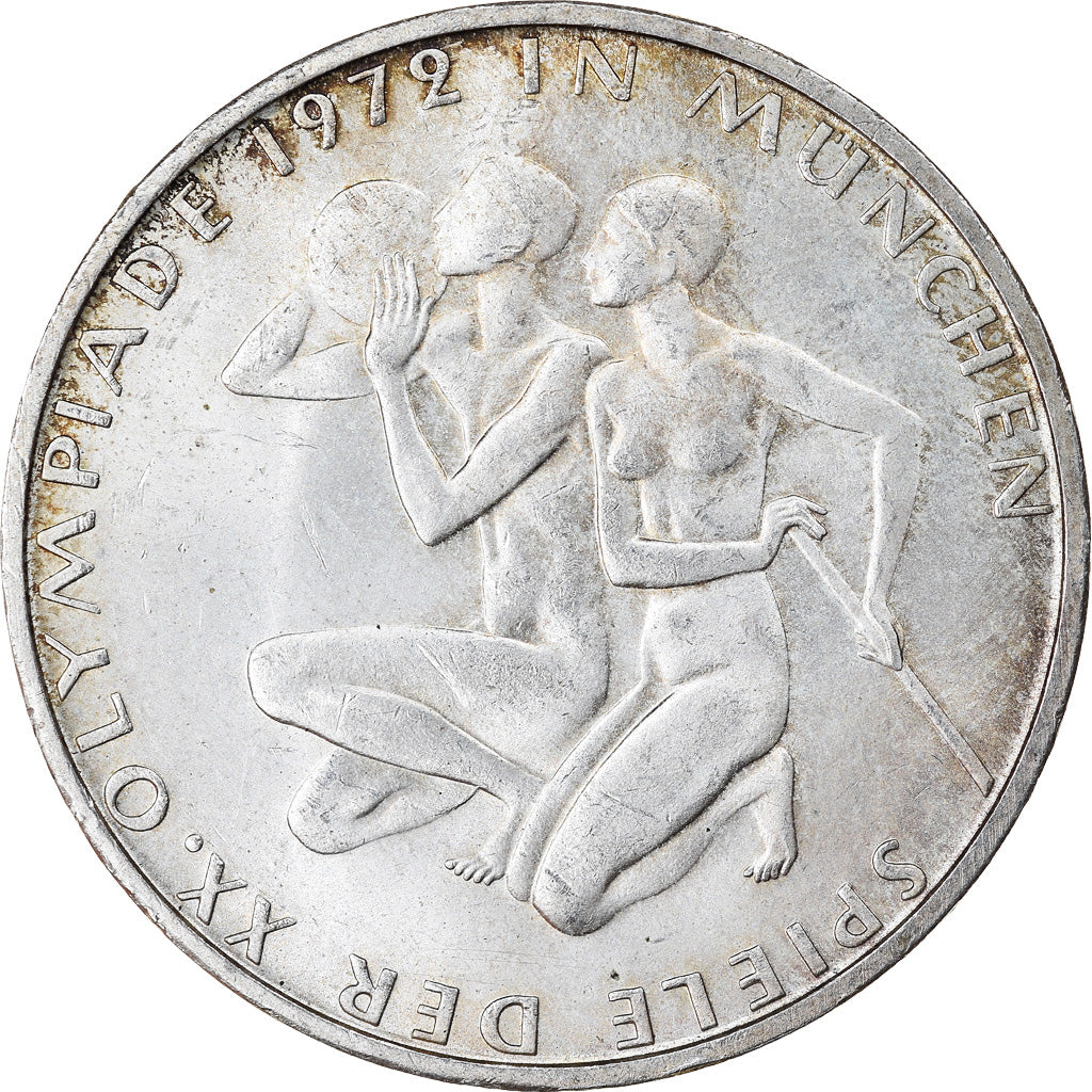 Moeda, ALEMANHA - REPÚBLICA FEDERAL, 10 Mark, 1972, Munich, AU(55-58), Prata