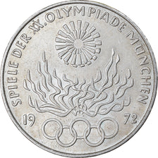 Monnaie, République fédérale allemande, 10 Mark, 1972, Munich, SUP, Argent