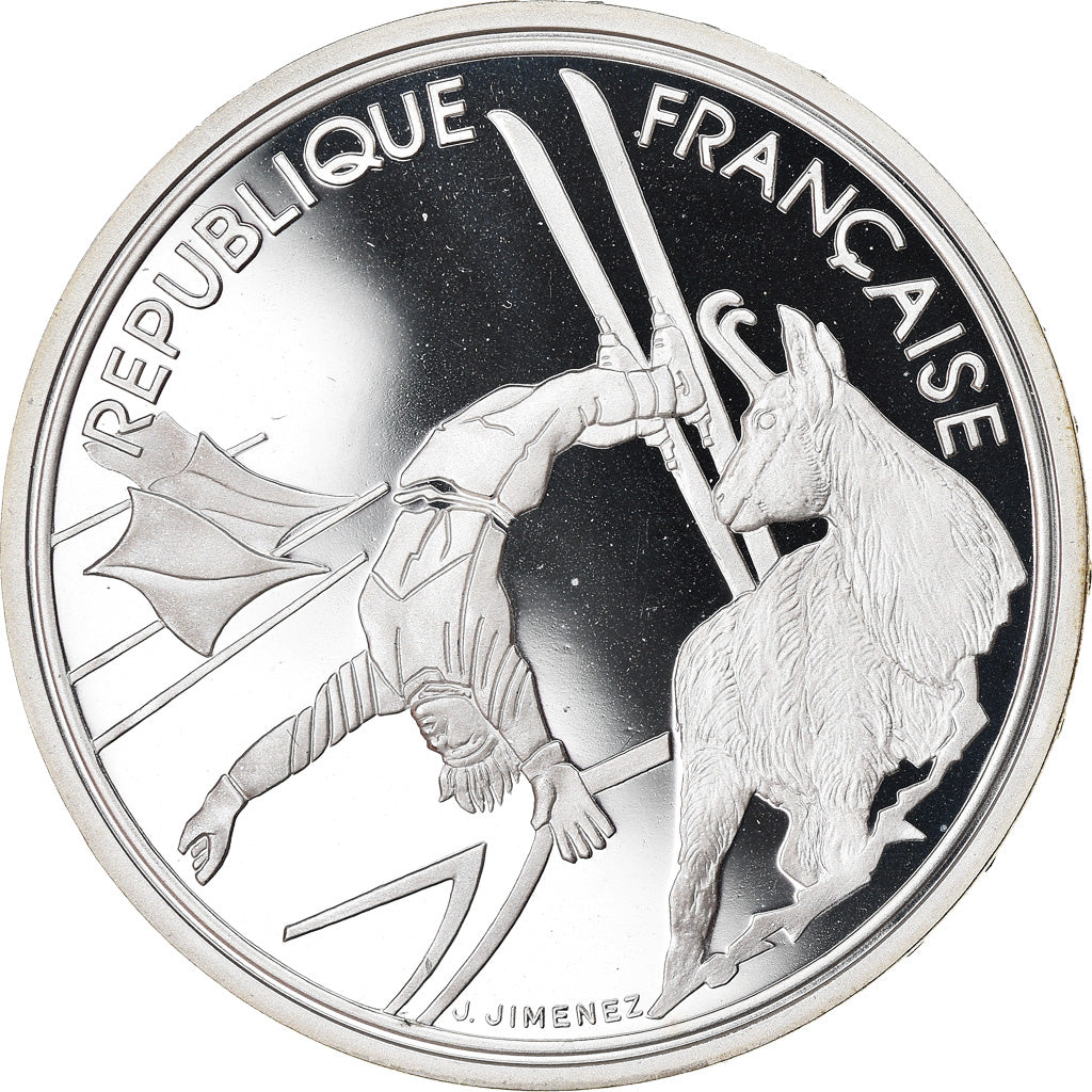 France, 100 Francs, Albertville - Ski acrobatique, 1990, BE, Argent, FDC