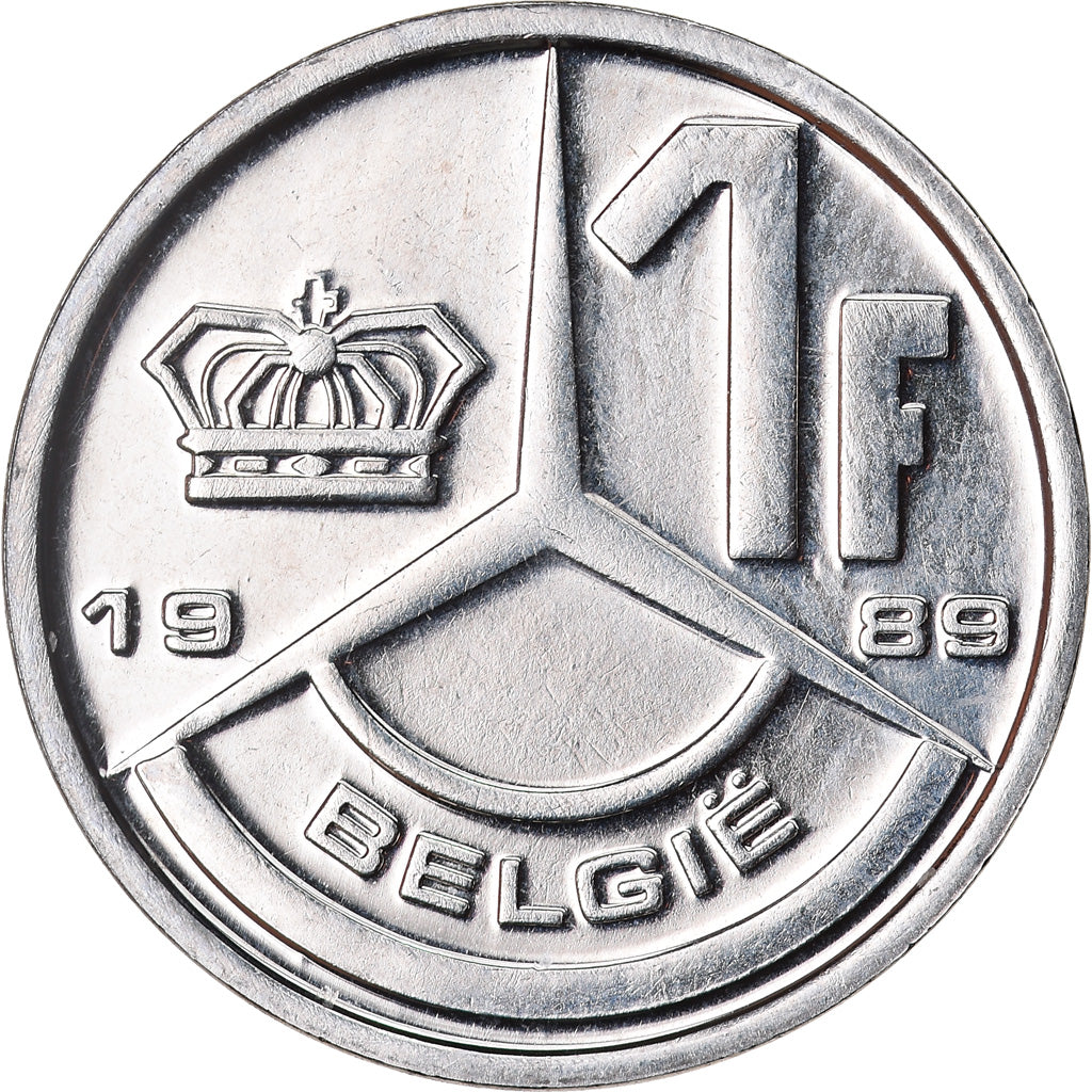 Coin, Belgium, Franc, 1989, MS(65-70), Nickel Plated Iron, KM:171