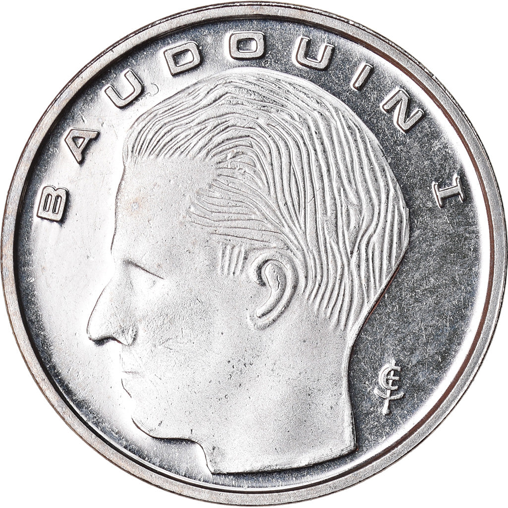 Moeda, Bélgica, Franc, 1991, Brussels, MS(65-70), Ferro Niquelado, KM:170