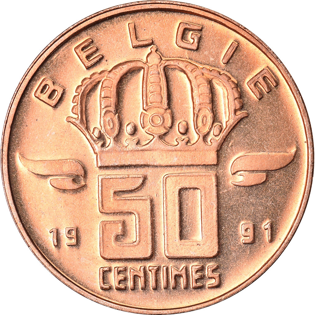 Coin, Belgium, Baudouin I, 50 Centimes, 1991, MS(65-70), Bronze, KM:149.1