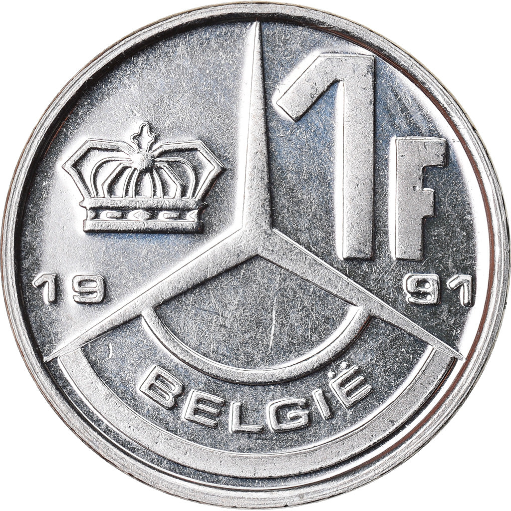 Munten, België, Franc, 1991, FDC, Nickel Plated Iron, KM:171