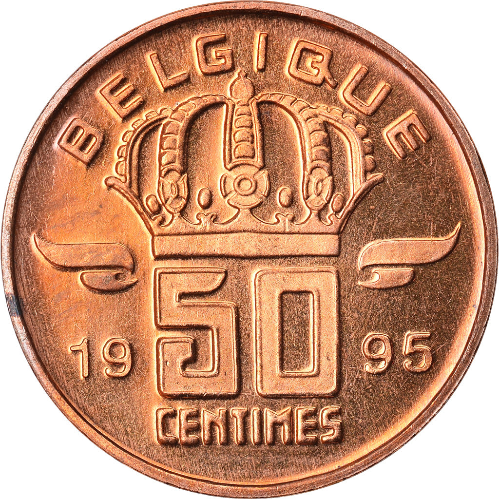 Coin, Belgium, Baudouin I, 50 Centimes, 1995, MS(65-70), Bronze, KM:148.1