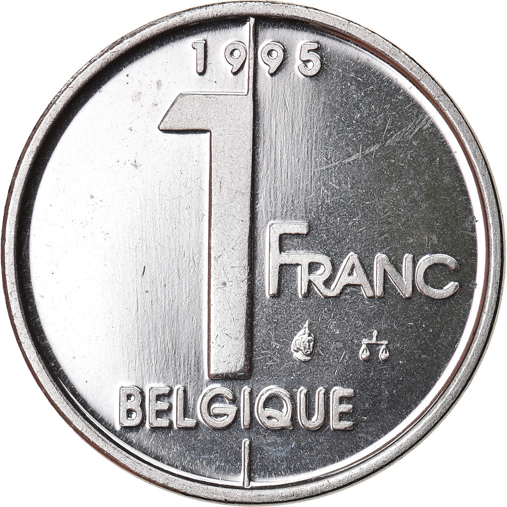 Coin, Belgium, Albert II, Franc, 1995, Brussels, MS(65-70), Nickel Plated Iron