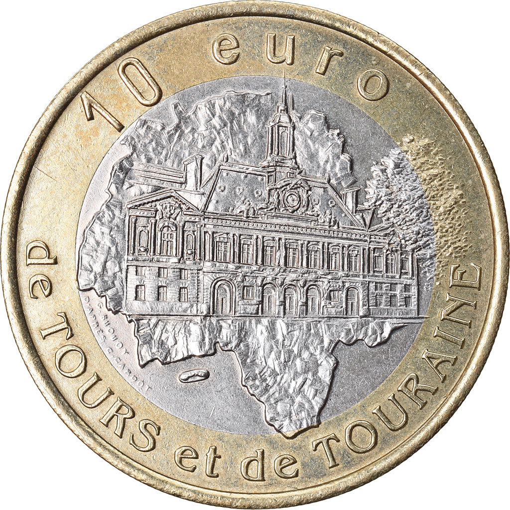 France, 10 Euro, Euro des Villes, 1997, Bléré, AU(55-58)