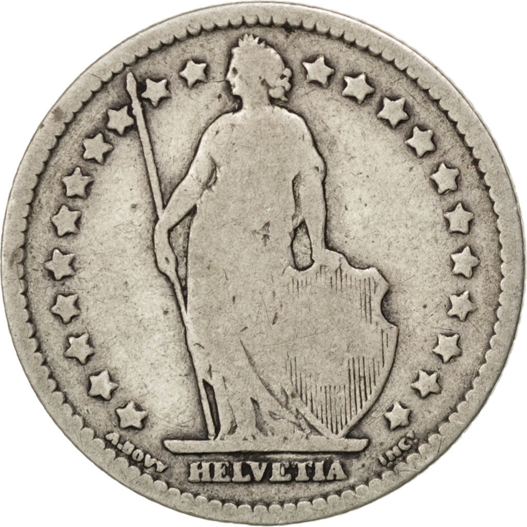 Coin, Switzerland, Franc, 1887, Bern, F(12-15), Silver, KM:24