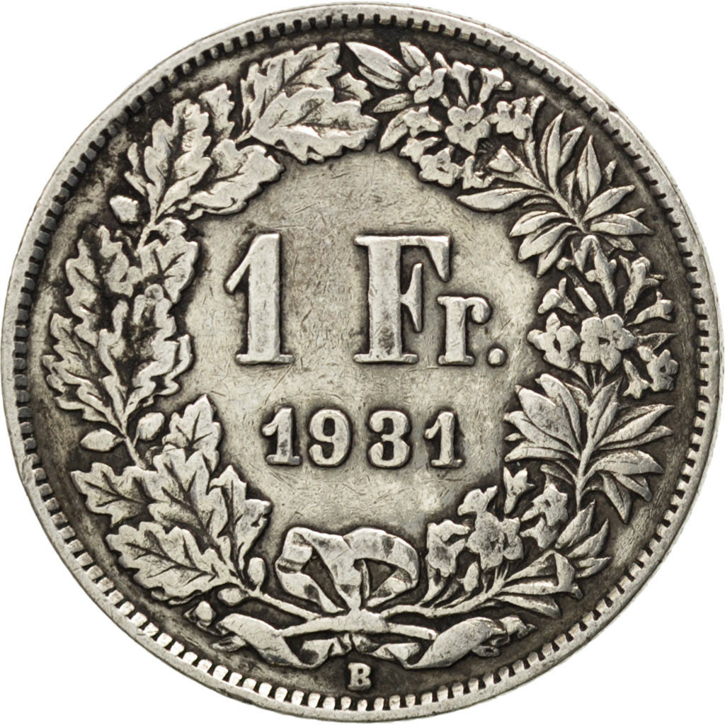 Coin, Switzerland, Franc, 1931, Bern, EF(40-45), Silver, KM:24
