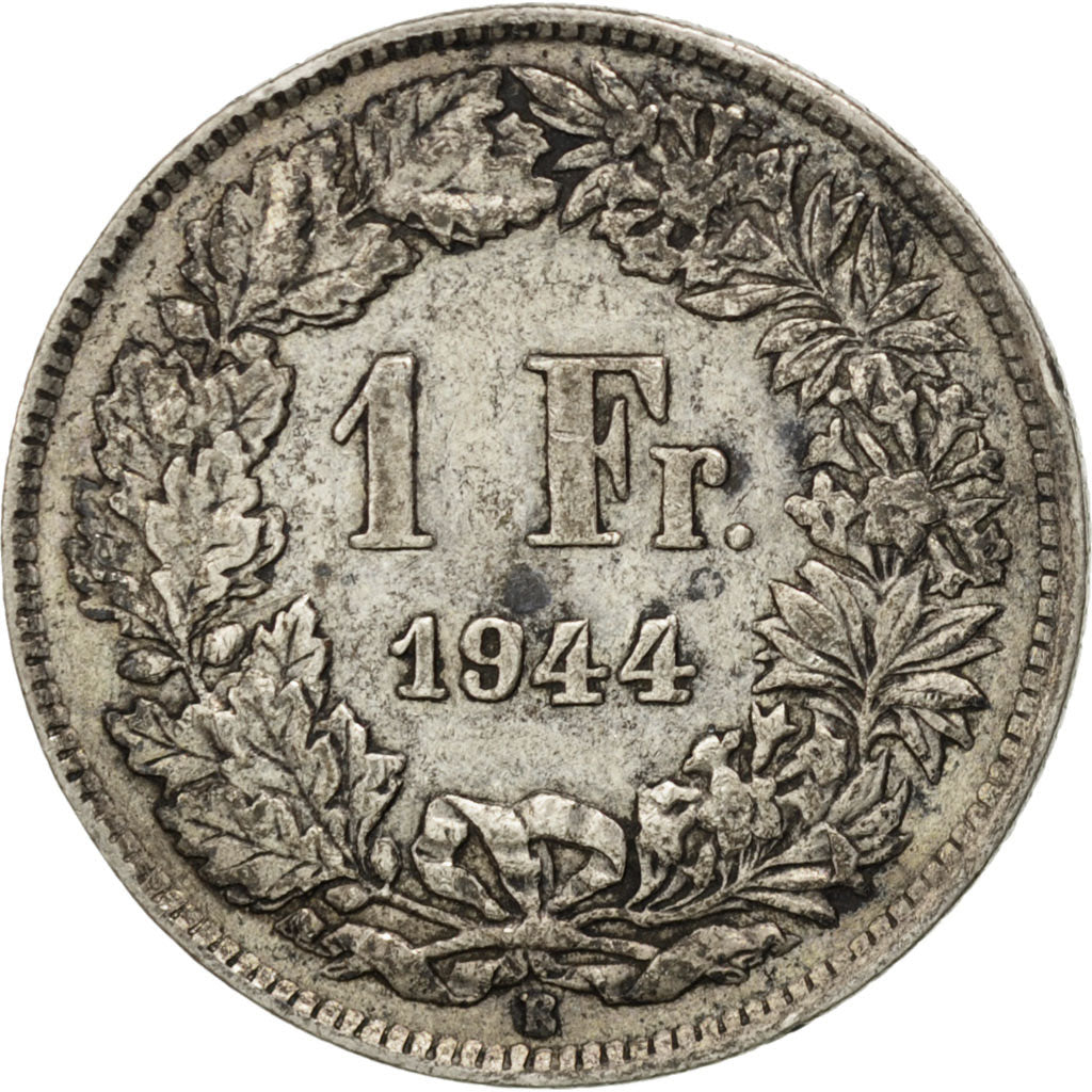 Coin, Switzerland, Franc, 1944, Bern, EF(40-45), Silver, KM:24