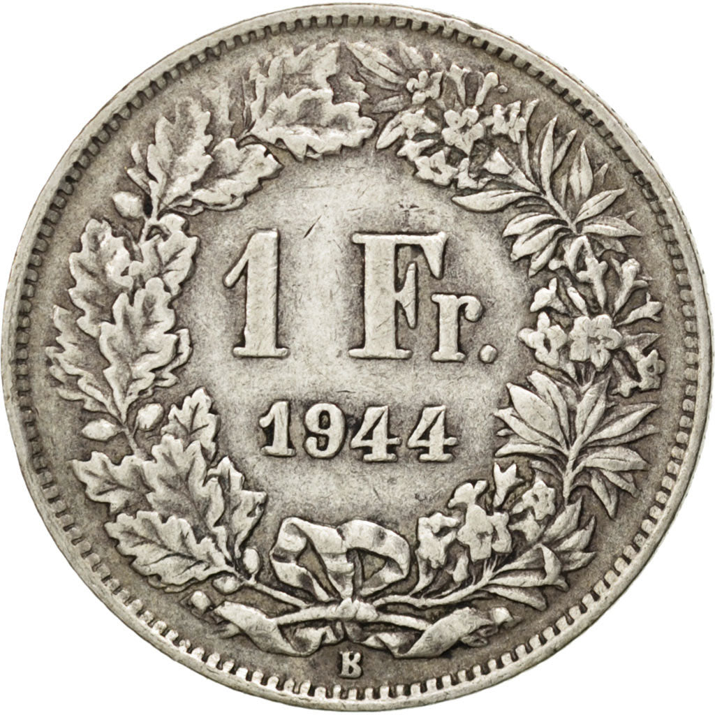 Coin, Switzerland, Franc, 1944, Bern, EF(40-45), Silver, KM:24