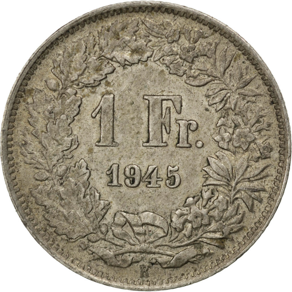 Coin, Switzerland, Franc, 1945, Bern, EF(40-45), Silver, KM:24