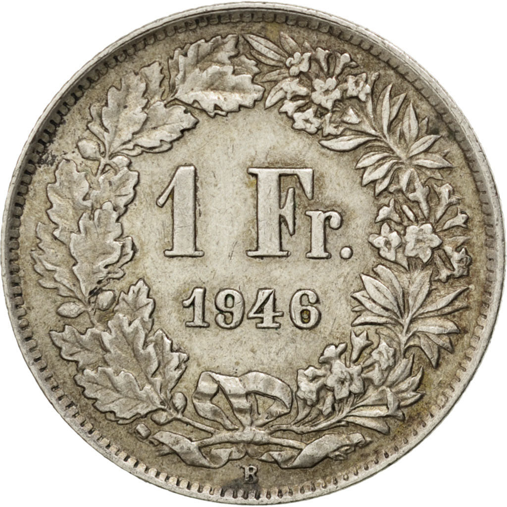 Coin, Switzerland, Franc, 1946, Bern, AU(50-53), Silver, KM:24