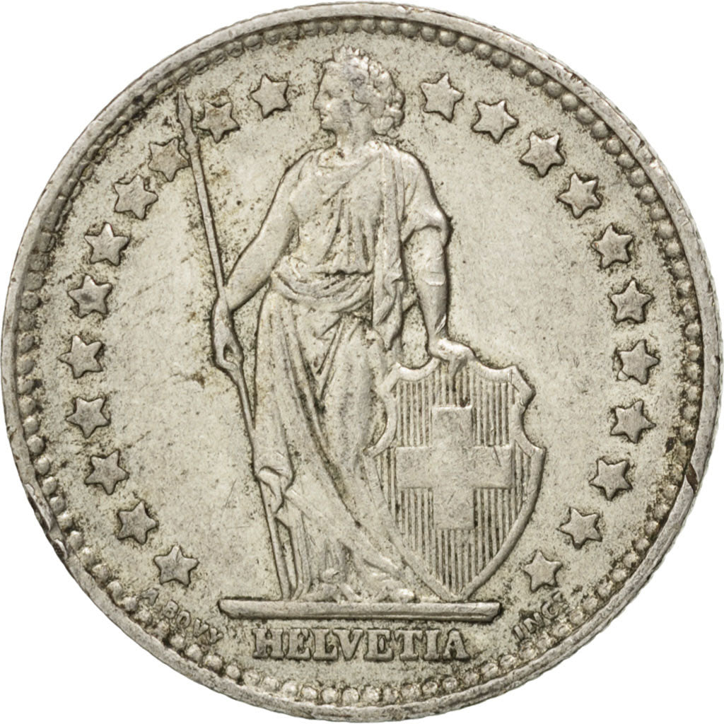 Coin, Switzerland, Franc, 1958, Bern, EF(40-45), Silver, KM:24