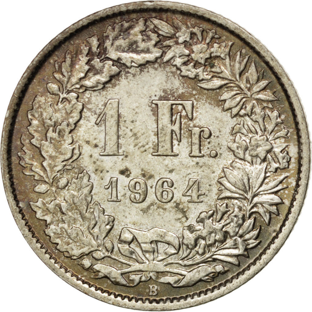 Coin, Switzerland, Franc, 1964, Bern, MS(63), Silver, KM:24