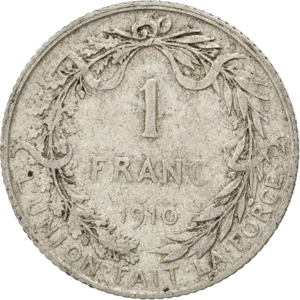 Coin, Belgium, Franc, 1910, VF(30-35), Silver, KM:72