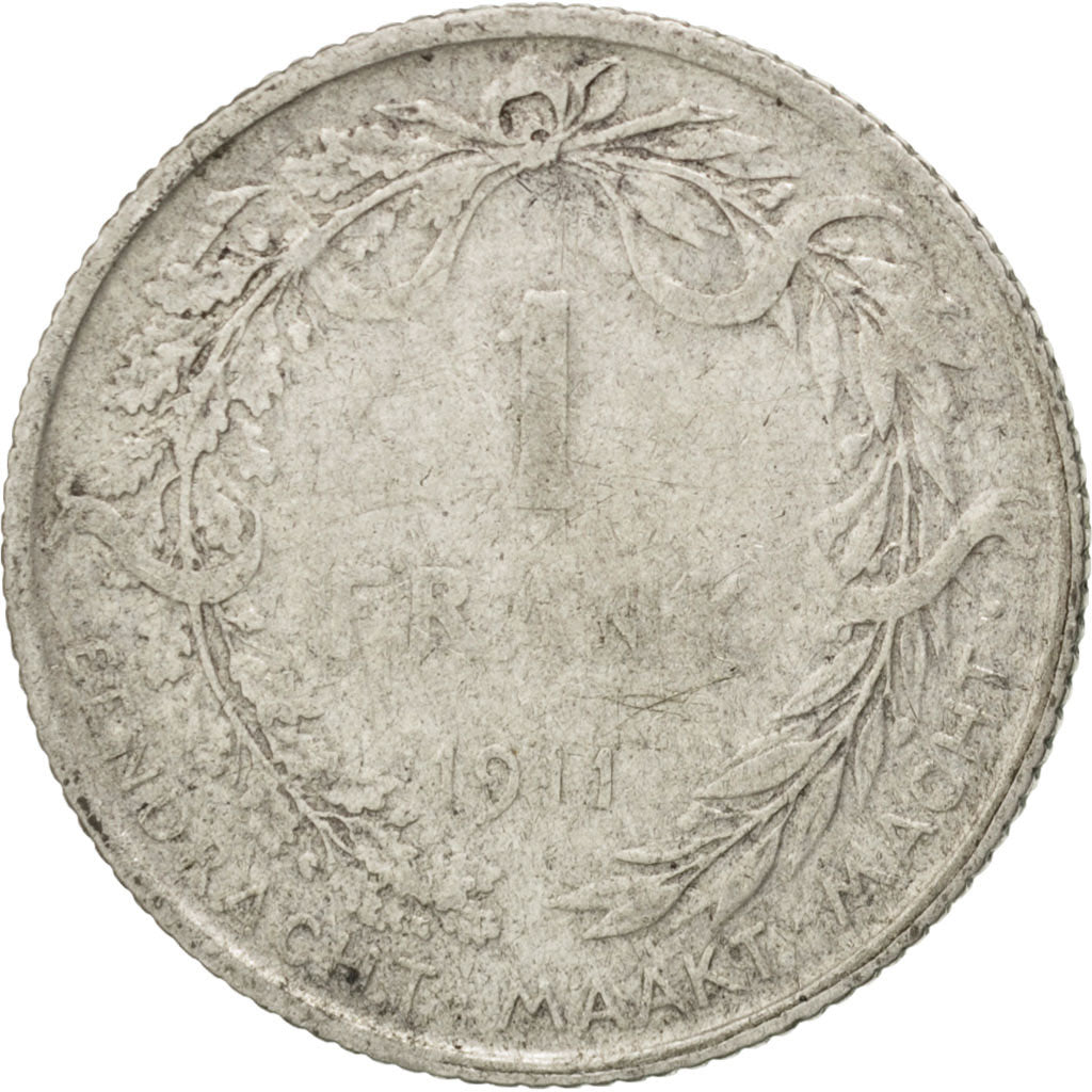 Coin, Belgium, Franc, 1911, VF(20-25), Silver, KM:73.1