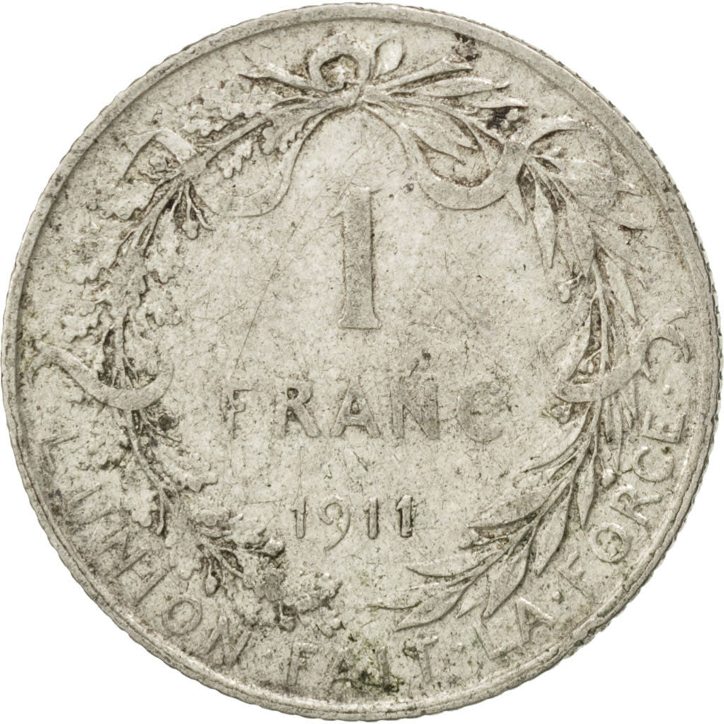 Coin, Belgium, Franc, 1911, EF(40-45), Silver, KM:72