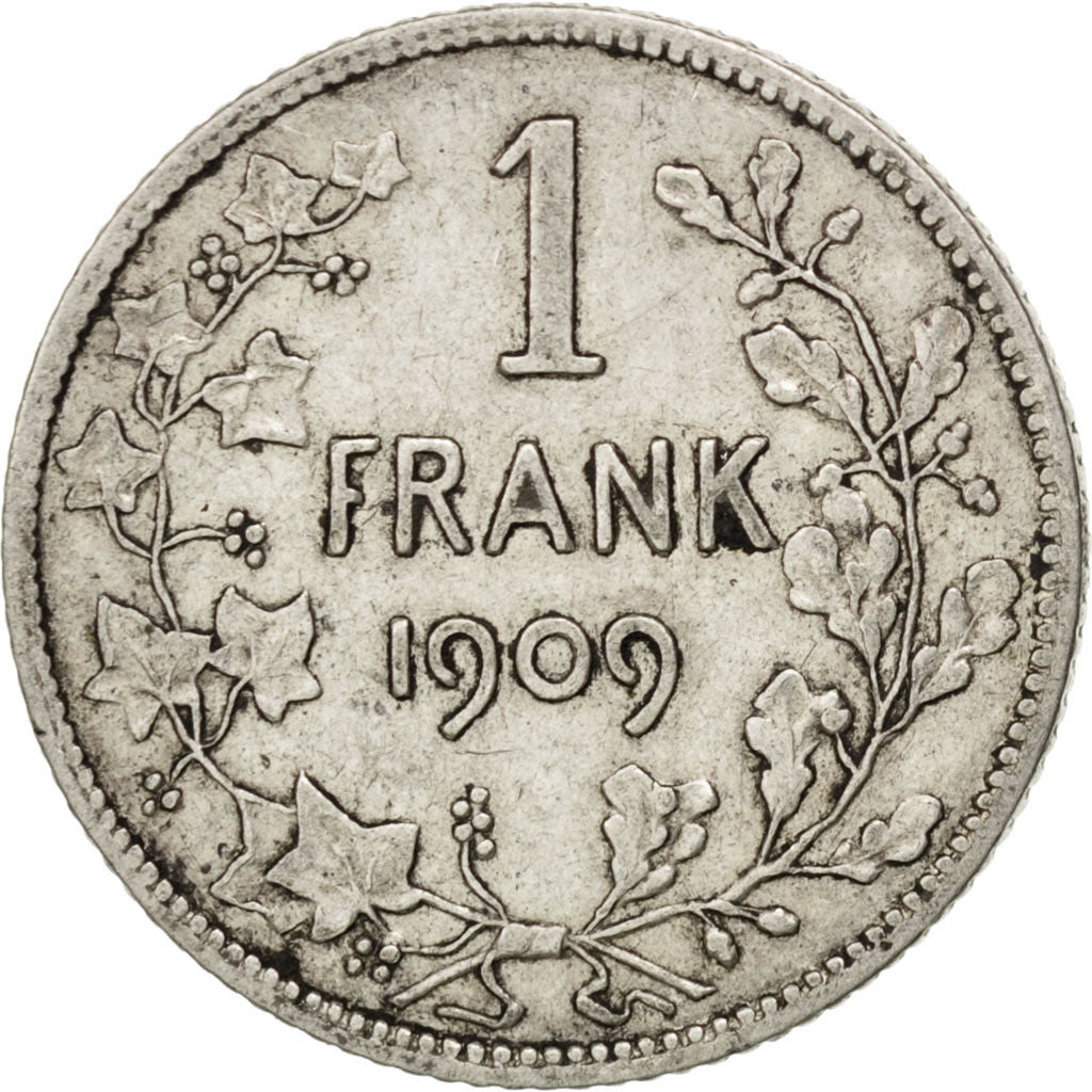 Coin, Belgium, Franc, 1909, EF(40-45), Silver, KM:57.1