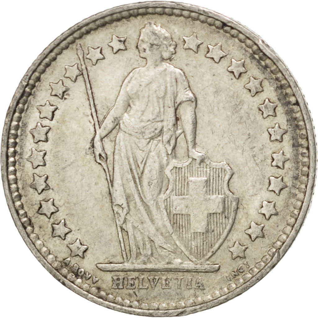 Münze, Schweiz, 1/2 Franc, 1921, Bern, SS, Silber, KM:23