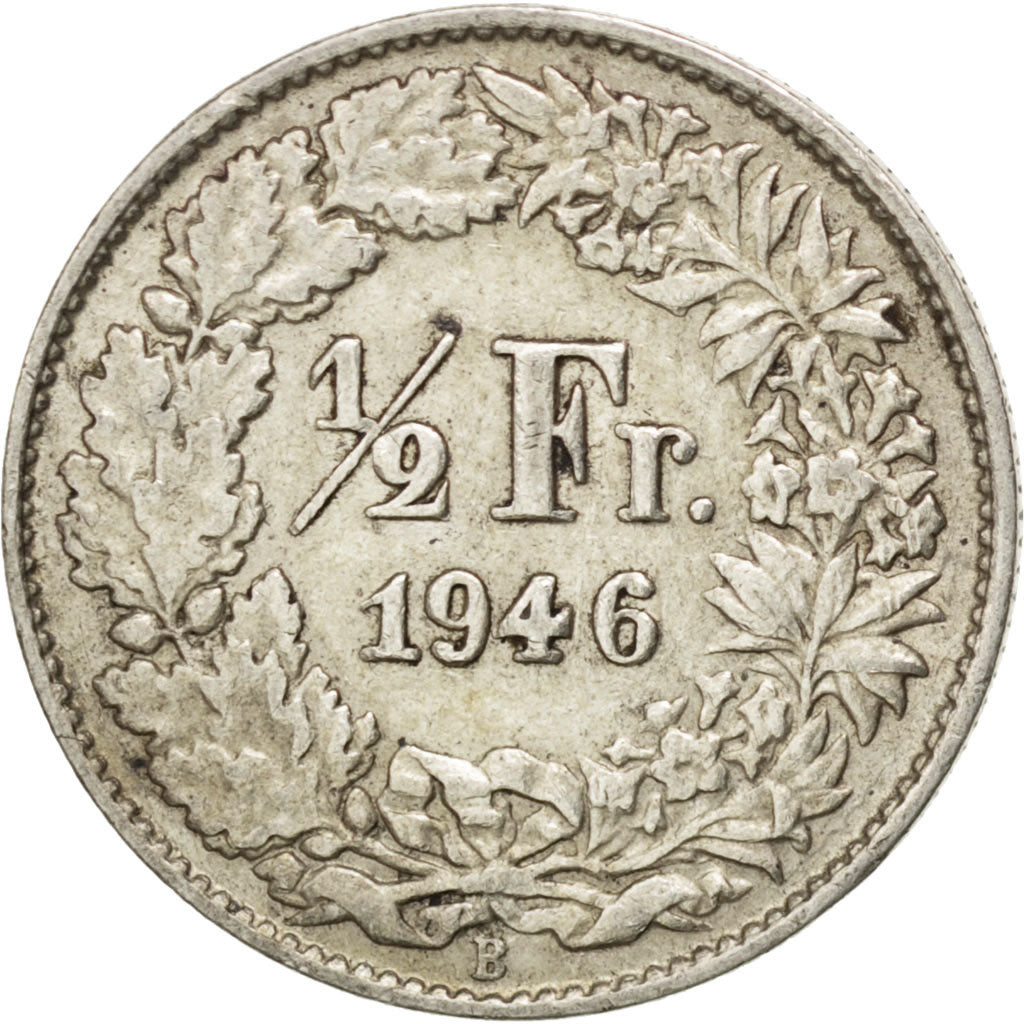 Monnaie, Suisse, 1/2 Franc, 1946, Bern, TTB, Argent, KM:23