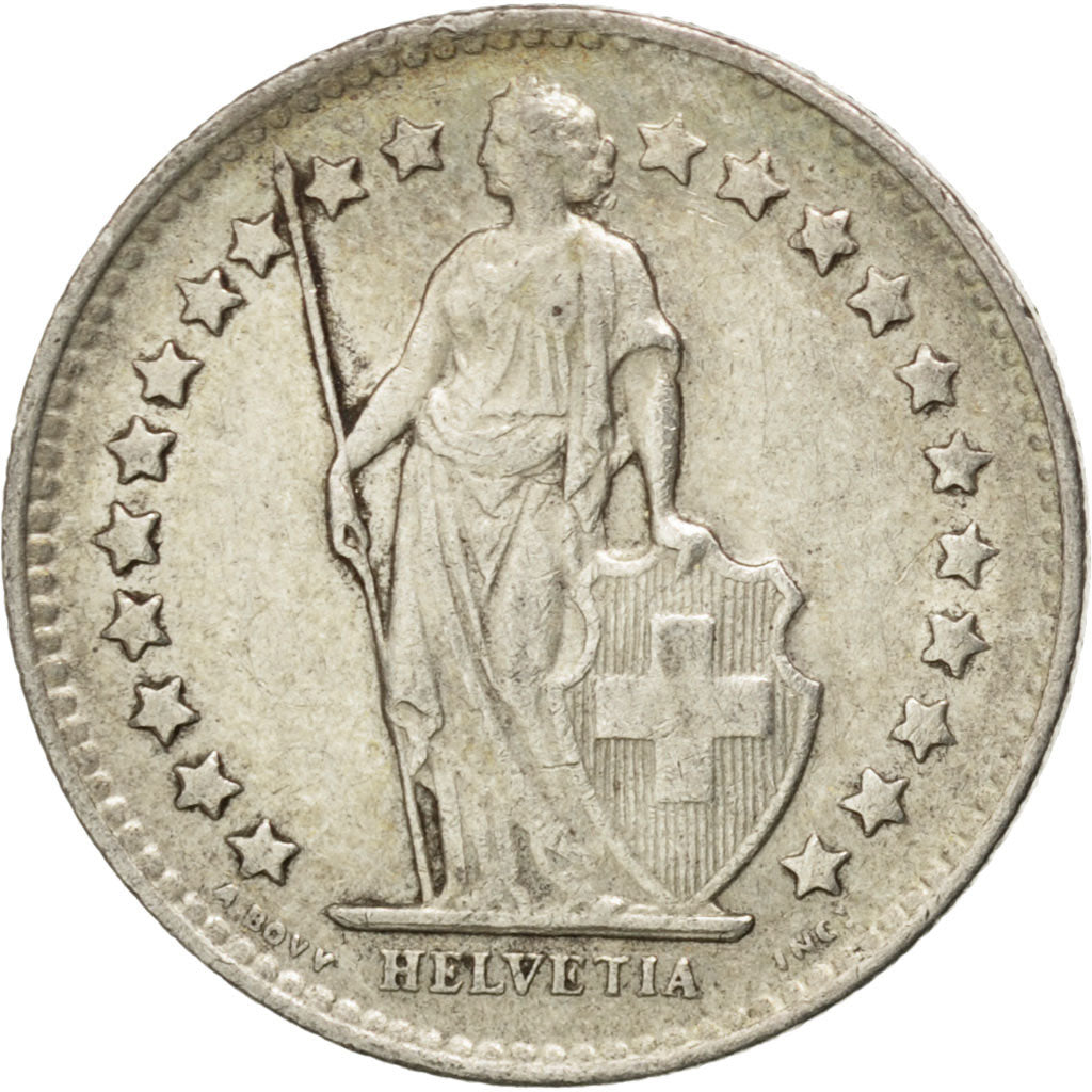 Moneta, Svizzera, 1/2 Franc, 1950, Bern, BB+, Argento, KM:23