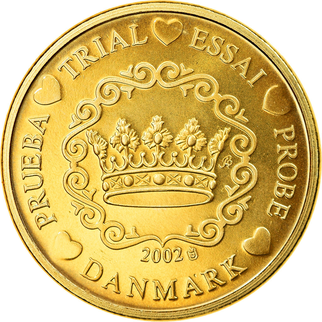 Denmark, 10 Euro Cent, 2002, unofficial private coin, MS(63), Brass